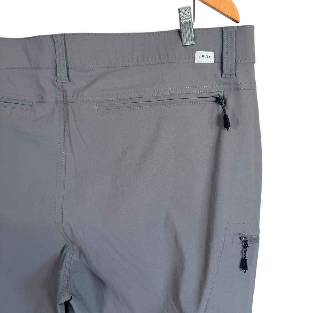 Orvis Cargo Pants Performance Mens 40x30 Gray Water Repellent Stretch Hiking